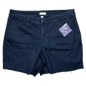 Ava & Viv Jean Shorts Women’s Size 20W Black Denim Cut Off New 40x7.5
